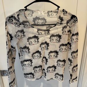 Betty Boop mesh/sheer top.